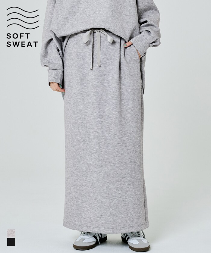 ソフトスウェットIラインスカート 全2色／コカ（coca）のサムネイル