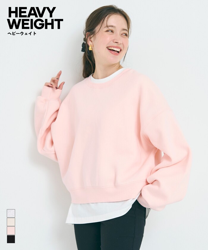 ヘビーウェイト裏起毛ビンテージ加工無地スウェット 全4色／コカ（coca）のサムネイル