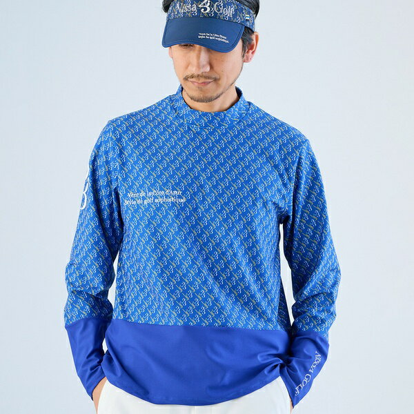 【メンズ】モノグラム長袖モックネック／エヌエス23・パー・ニッサゴルフ　（NS23 par Nissa Golf）
