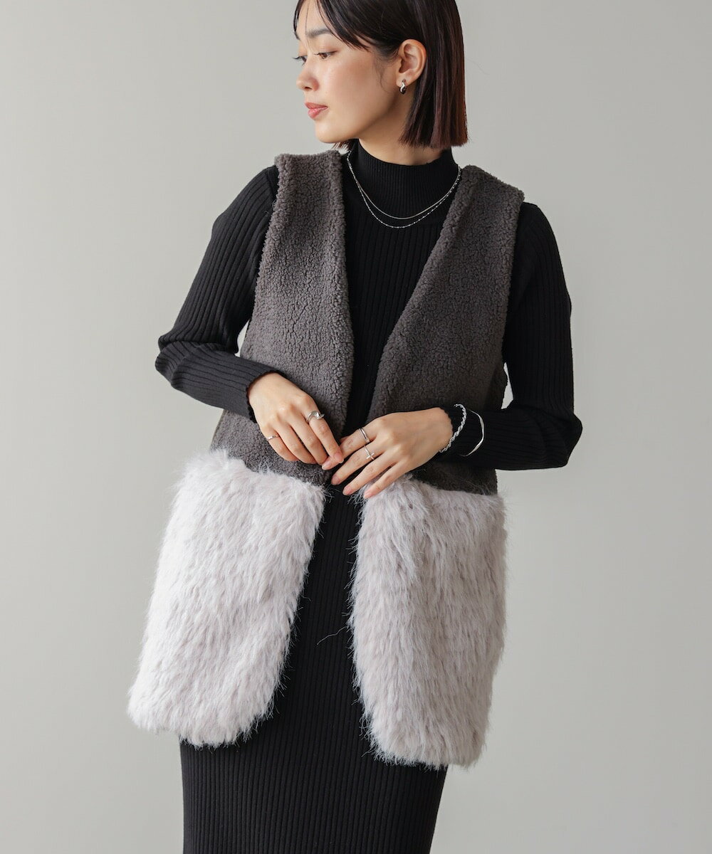 ボア×ファーニットベスト／ブージュルード（Bou Jeloud）のサムネイル