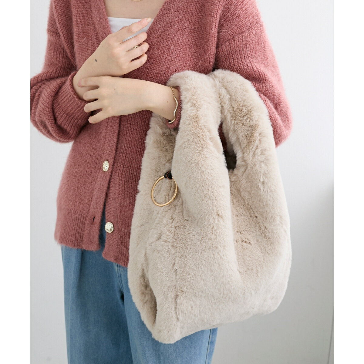 《WEB限定アイテム》フェイクファーマルシェバッグ／ルクールブラン（le.coeur blanc）