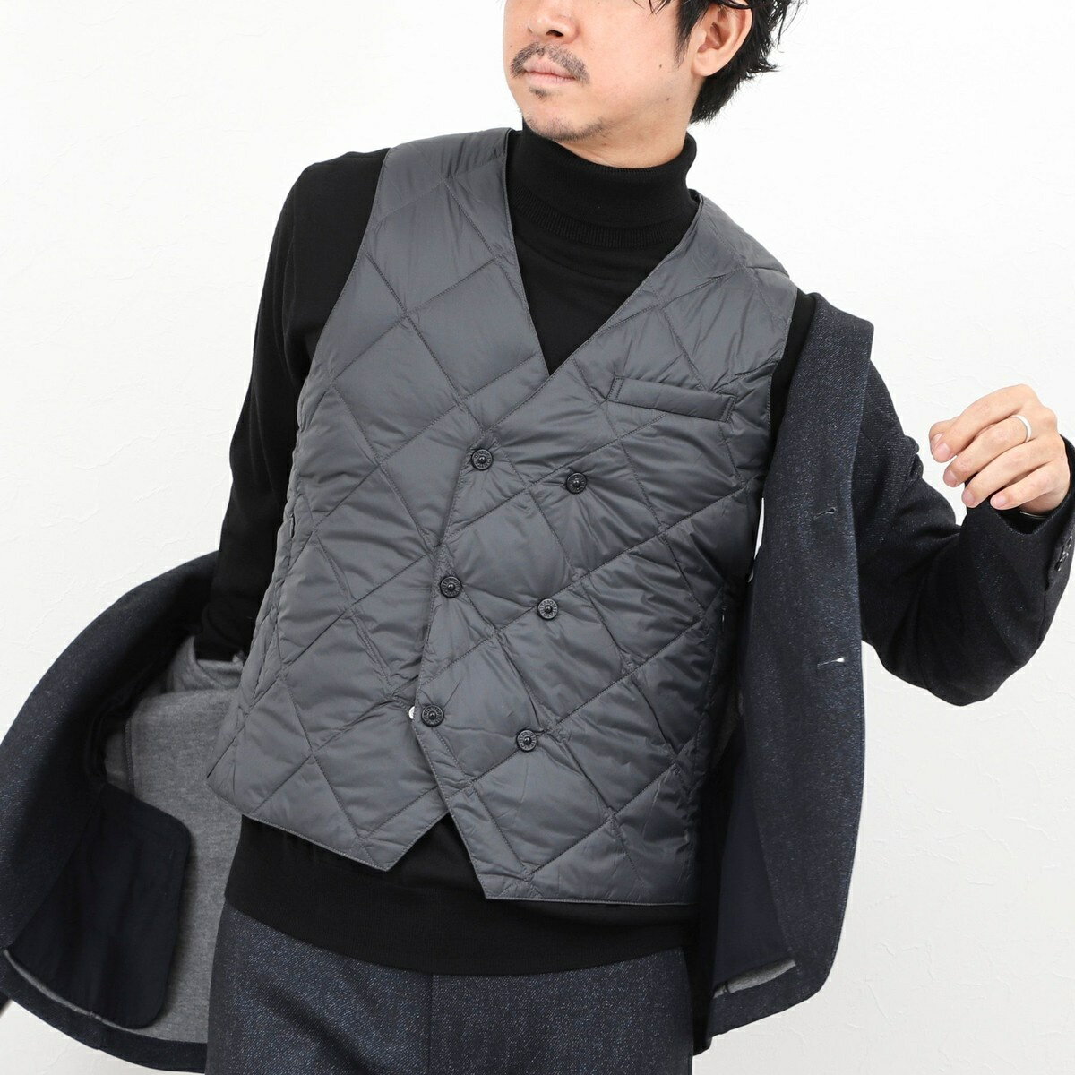 【TAION/タイオン】W-BREASTED SNAP BUTTON DOWN GILET 25AW／ノーリーズ グッドマン（NOLLEY’S goodman）