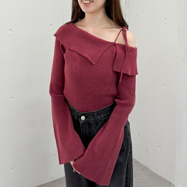 ミニフェザーワンショルニットプルオーバー／アルシーヴ（arc