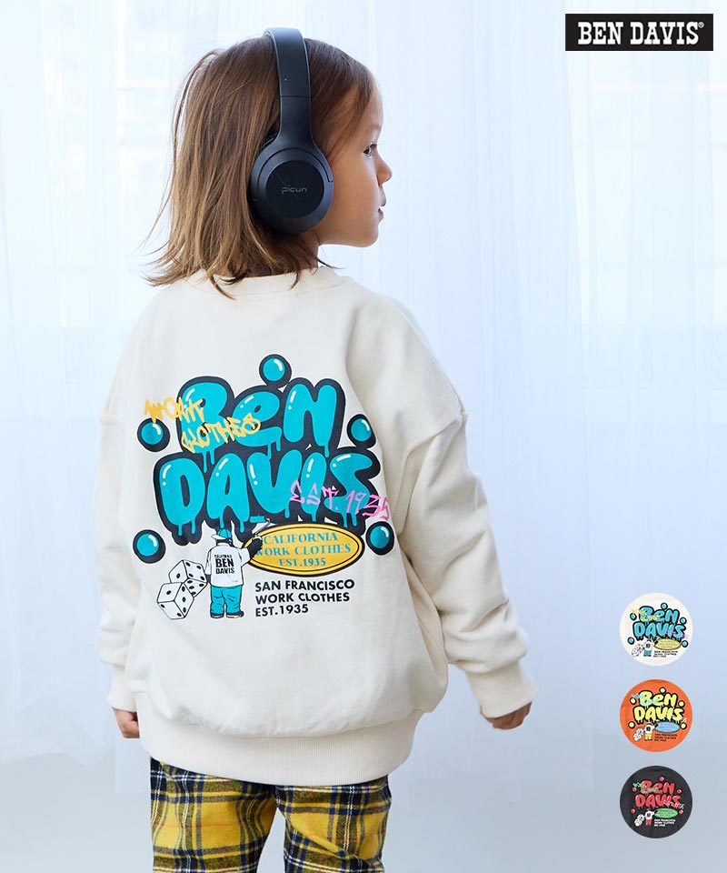 【BEN DAVIS】別注プリントトレーナー／マーキーズ（MARKEY'S）