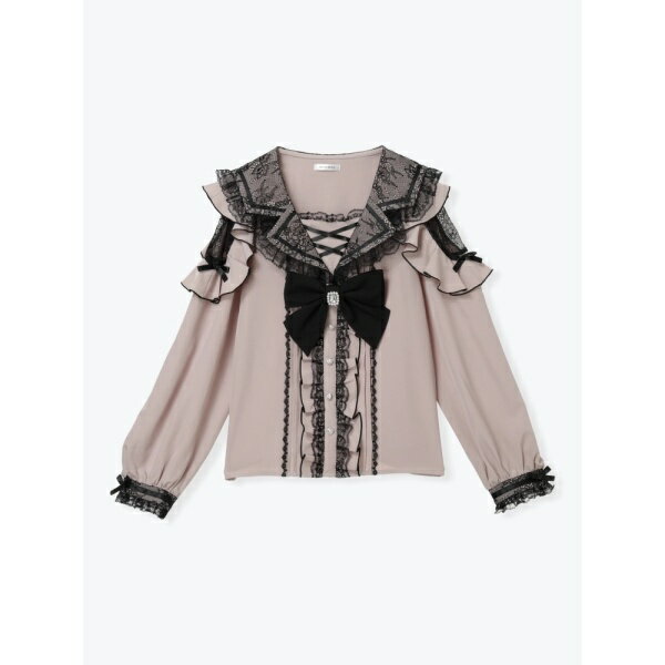 [型番：25590053819]トレンチセーラーカラーのデザインが可愛らしさを演出するブラウス。フロントのリボンは取り外し可能になっており、気分に合わせたスタイリングを楽しめます。ハート形のパール調ボタンがポイント。ボトムスにタックインした...