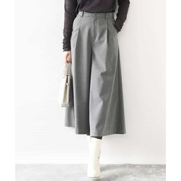 TRソフトストレッチ裏起毛ガウチョパンツ/洗える／オフオン（OFUON）