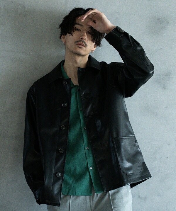 シンセティックレザー カバーオールブルゾン／ラトルトラップ（RATTLE TRAP）