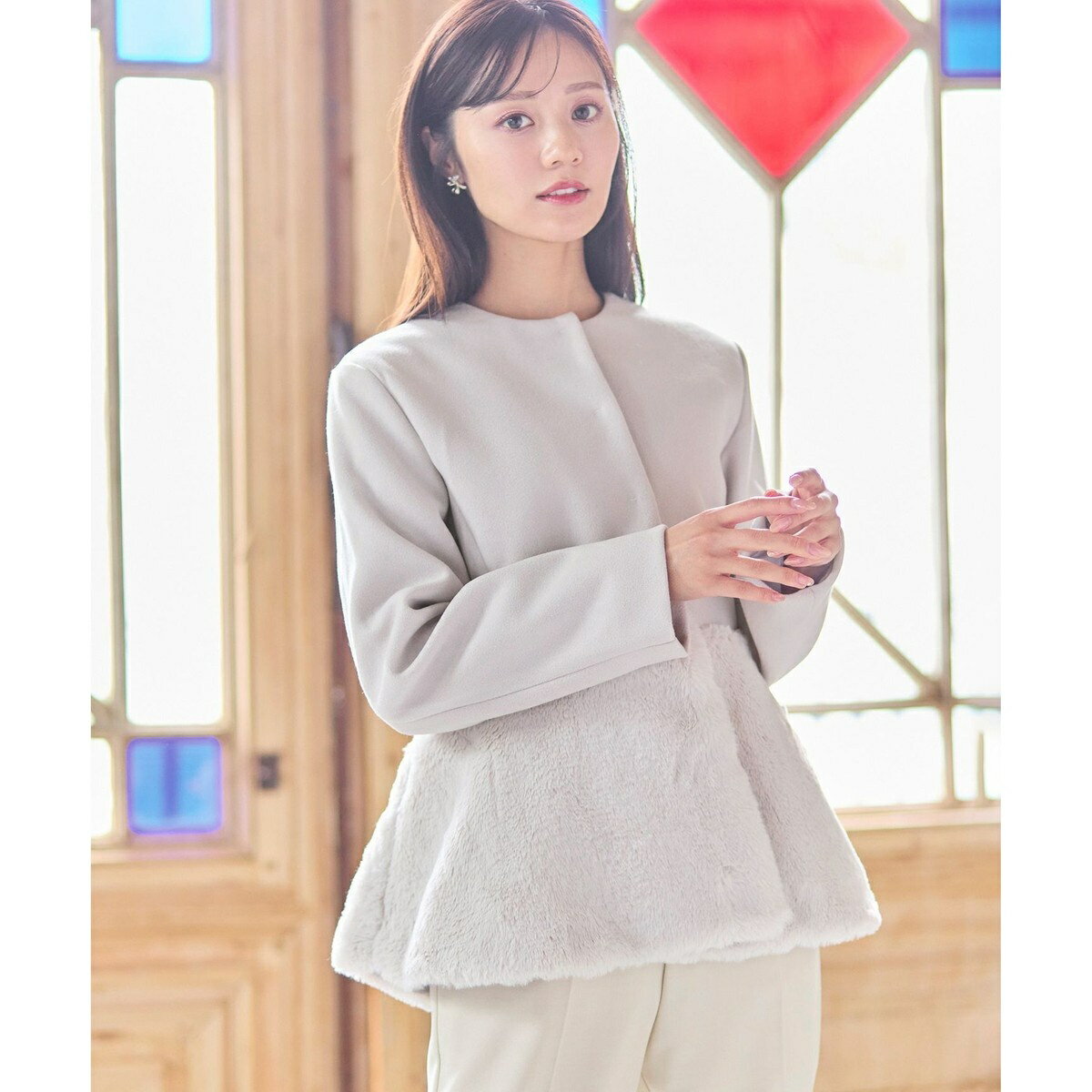 ペプラムファー ジャケット／フェルウ（Feroux）