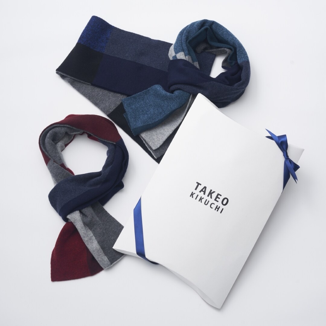 【ミニマフラー】タケオキクチ｜ウール ループマフラー ギンガム／タケオキクチ（TAKEO KIKUCHI）