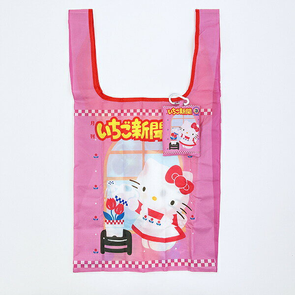 サンリオ いちご新聞 50th tetemo エコバッグ ピンク＆レッド Sanrio／パーフェクト・ワールド・トーキョー（Perfect World Tokyo）