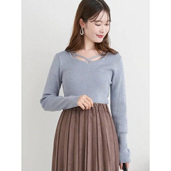 フロントクロスリブラメニットトップス／ルディックパーク（Ludic Park）