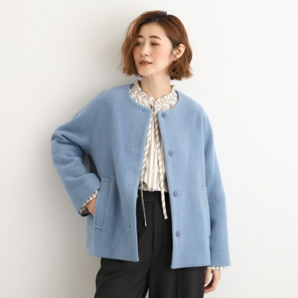 【ウール混】軽やかに羽織れるショートコート／グローブ（grove）