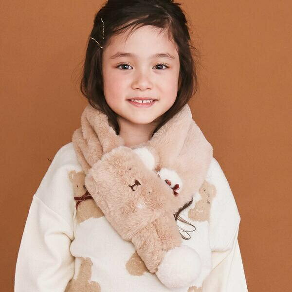 ネコウサギクマアニマルモチーフふわふわファーマフラー／スラップスリップ（SLAP SLIP）