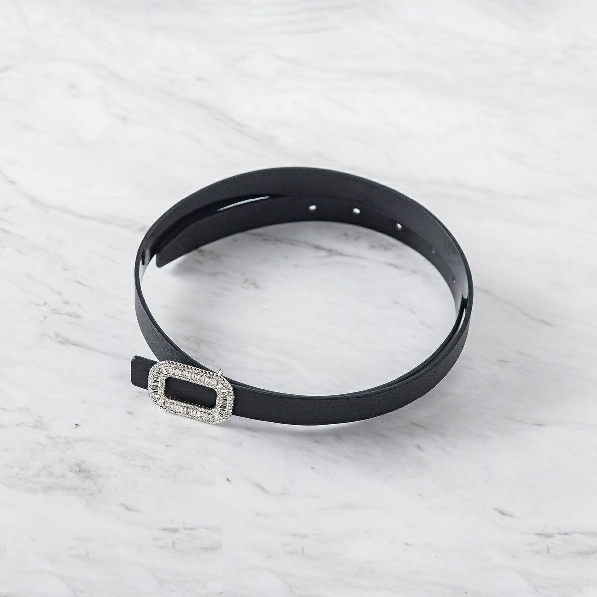 リバーシブルビジューバックルベルト／ビアッジョブルー（Viaggio blu）