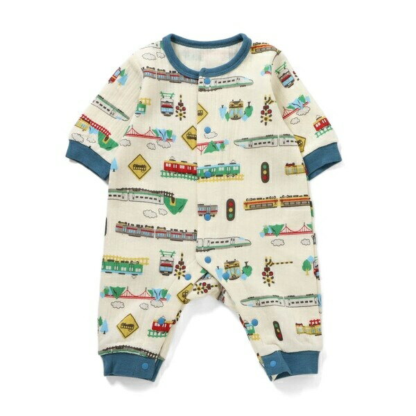 【リンク】電車柄ニットキルトカバーオール/アンパサンド(Ampersand)