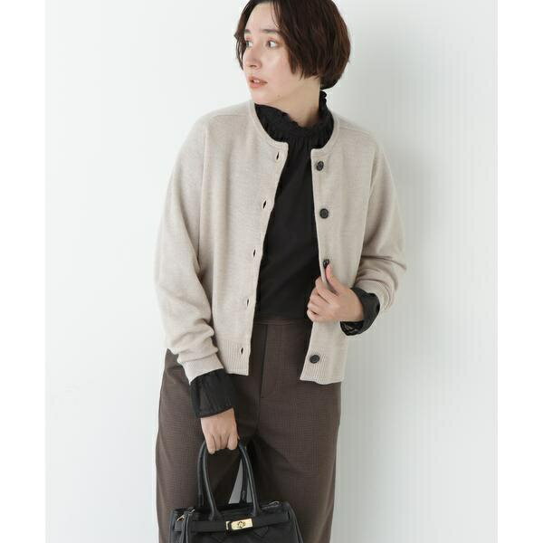 ≪洗える≫ウォッシャブルウールクルーネックカーディガン／ヒューマンウーマン（human woman）