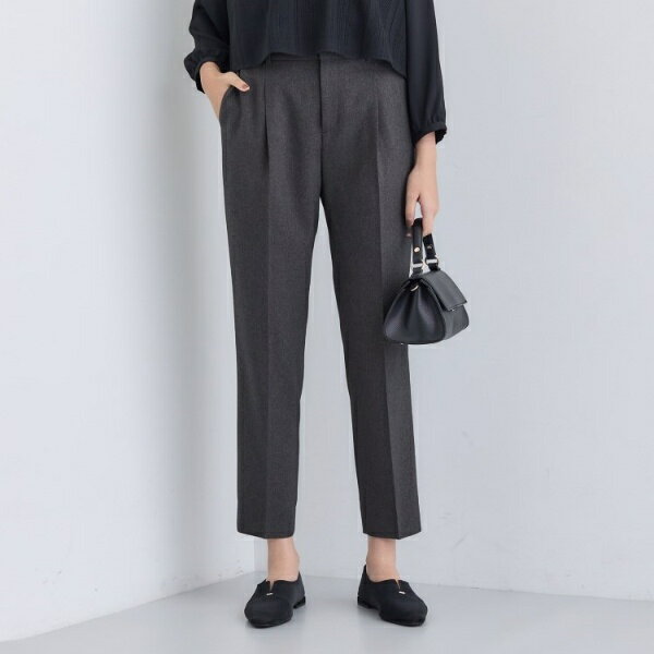 【洗える／通勤／スーツ】メランジストレッチ テーパードパンツ／インディヴィ（INDIVI）