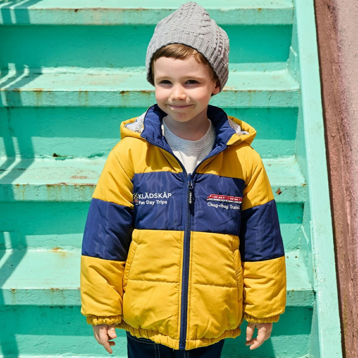 電車リバーシブル中わたブルゾン／クレードスコープ（kladskap）