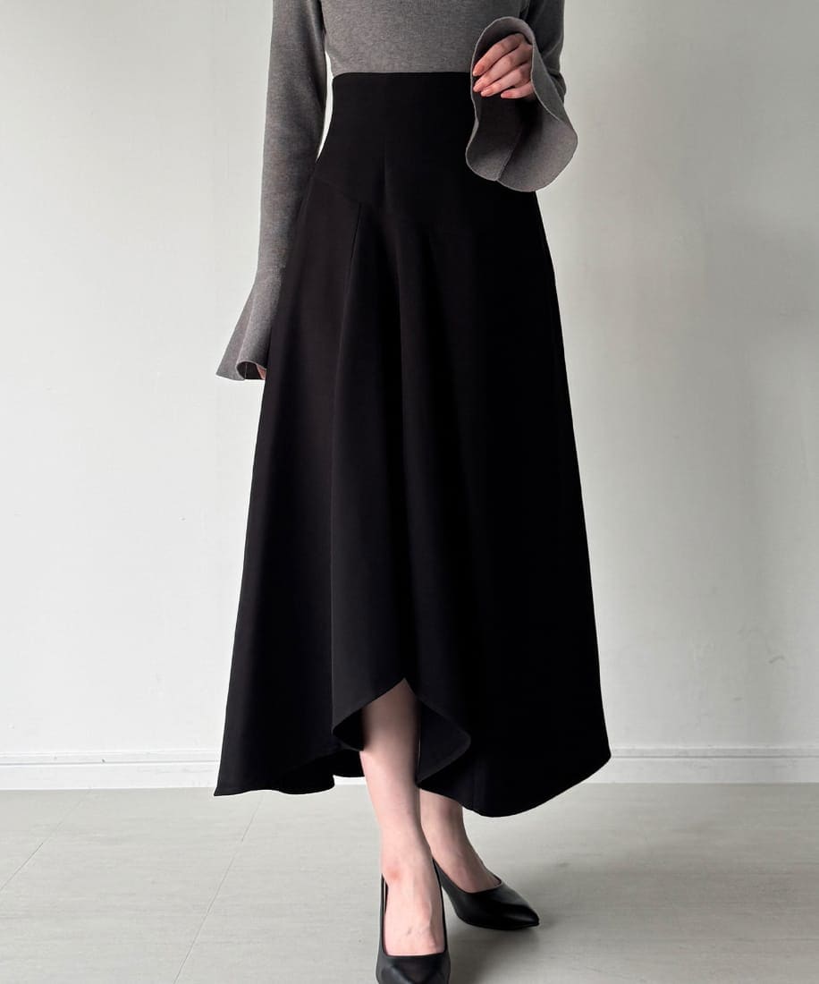 ラッフルレースアップスカート(裏地なし)／ジュノア（JUNOAH）