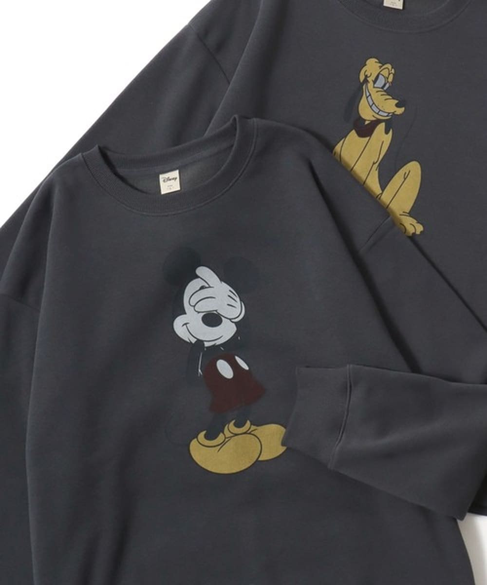 【ディズニーキャラクターのヴィンテージ風プリント】 裏起毛 スウェット トレーナー/ディズニー(Disney)
