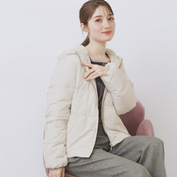 KAWADAダウンペプラムショートコート【撥水洗濯機OK静電気防止裏地】／インデックス（index）