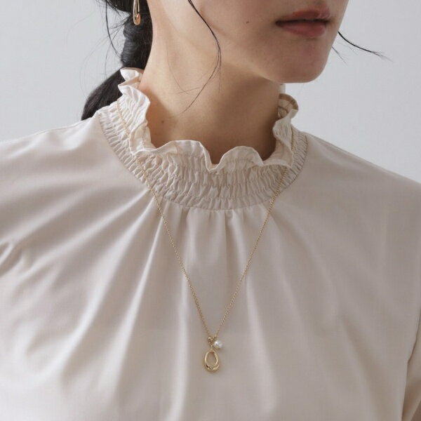 【2WAY】Y字パール調ネックレス／オペークドットクリップ（OPAQUE.CLIP）