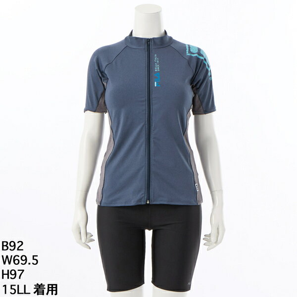 FILA　角ロゴ袖付ZIPセパレート水着／フィラ（FILA）(4.0)