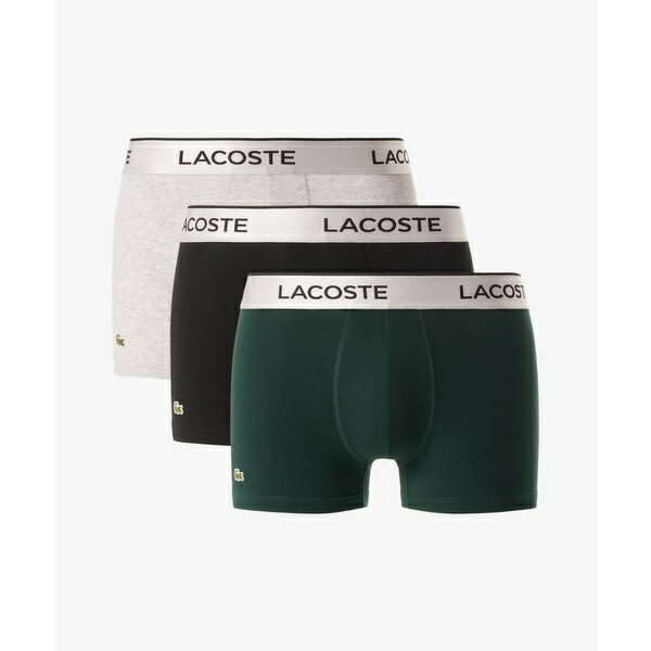 ブランドネームロゴジャカード3パックストレッチコットントランクショーツセット／ラコステ（LACOSTE）