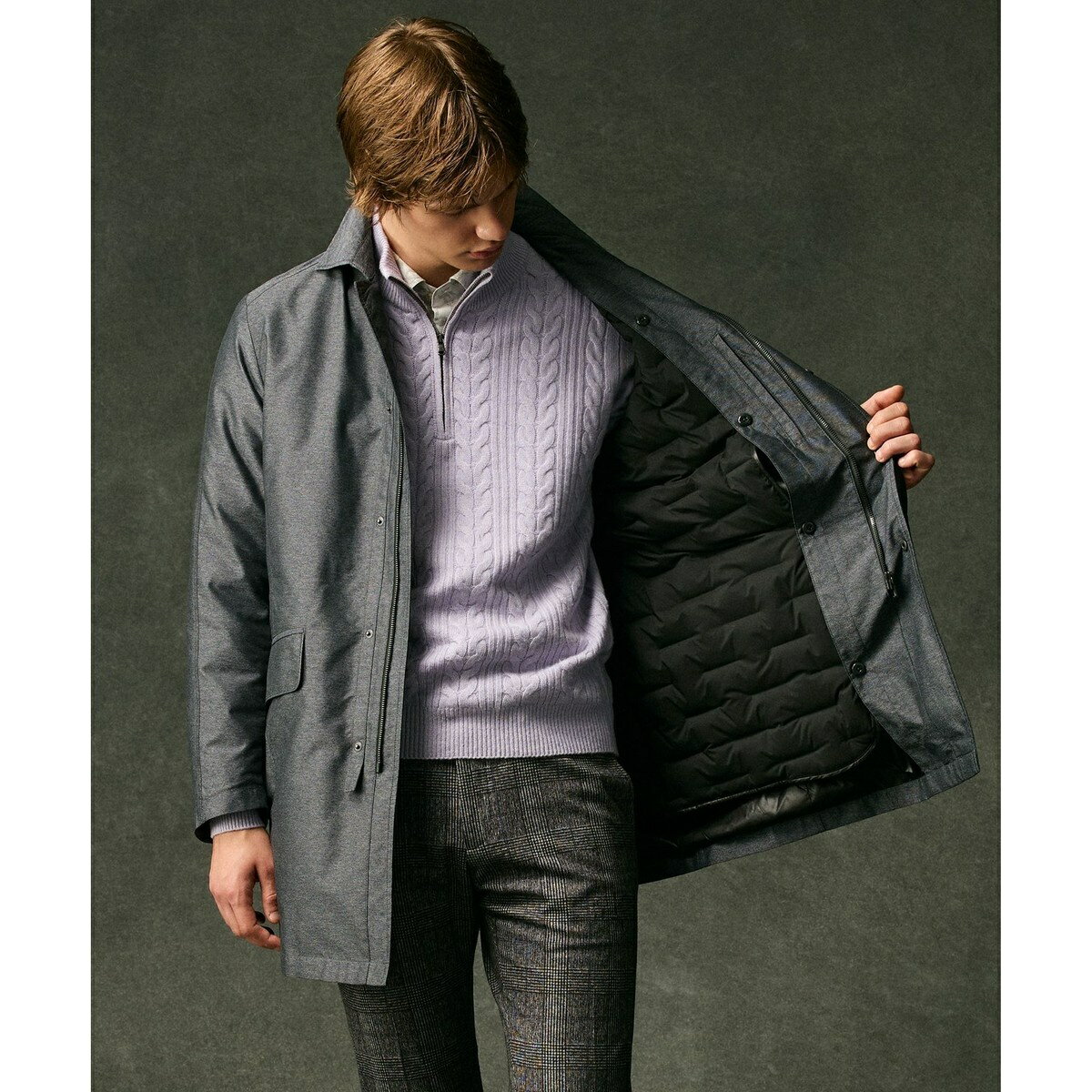 【外せるダウンライナー/軽量】2WAYインターレース ダウンコート／ジョセフアブード（JOSEPH ABBOUD）