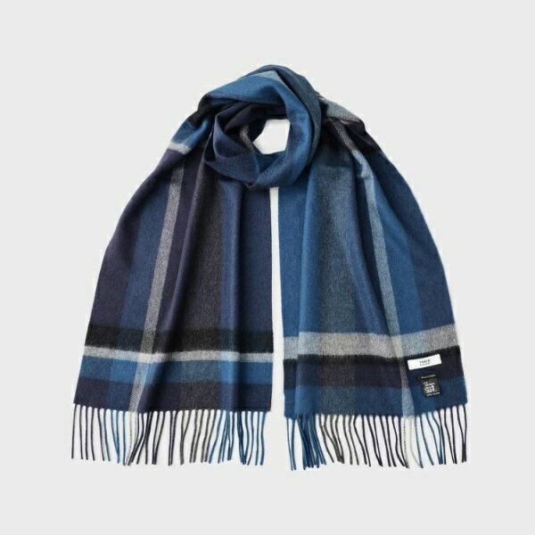 【洗えるカシミヤ】 ピュアカシミヤ パネルチェックマフラー／タケオキクチ（TAKEO KIKUCHI）