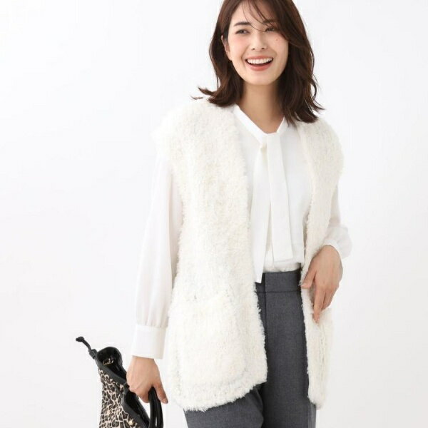 【秋映え／ふんわり軽い／ゆったりシルエット】ファンシーヤーンベスト／リフレクト（Reflect）