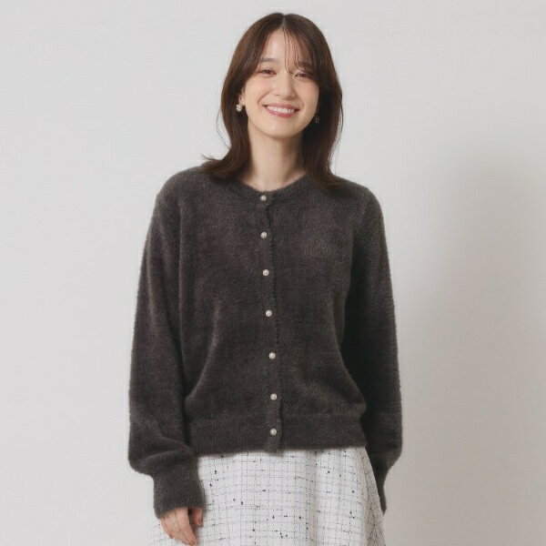 【手洗い可】フェザーヤーンクルーカーディガン／イッツデモ（ITS'DEMO）
