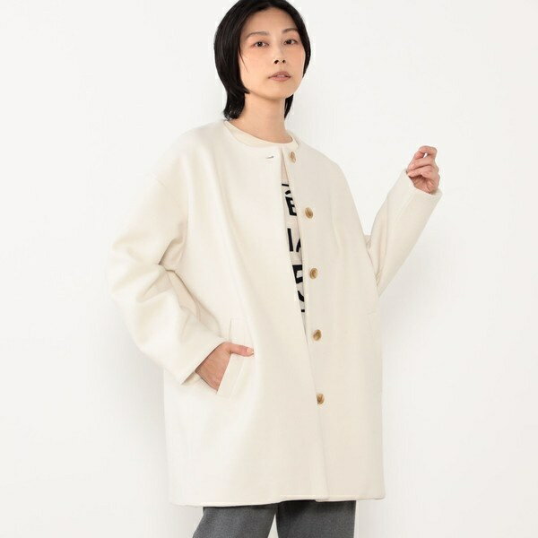 【WALDO】スタンドカラーコクーンコート／ニコルホワイト（NICOLE WHITE）