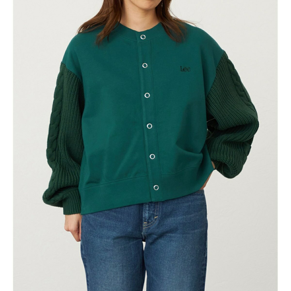 ニットパネルスウェットカーディガン／リー（Lee）