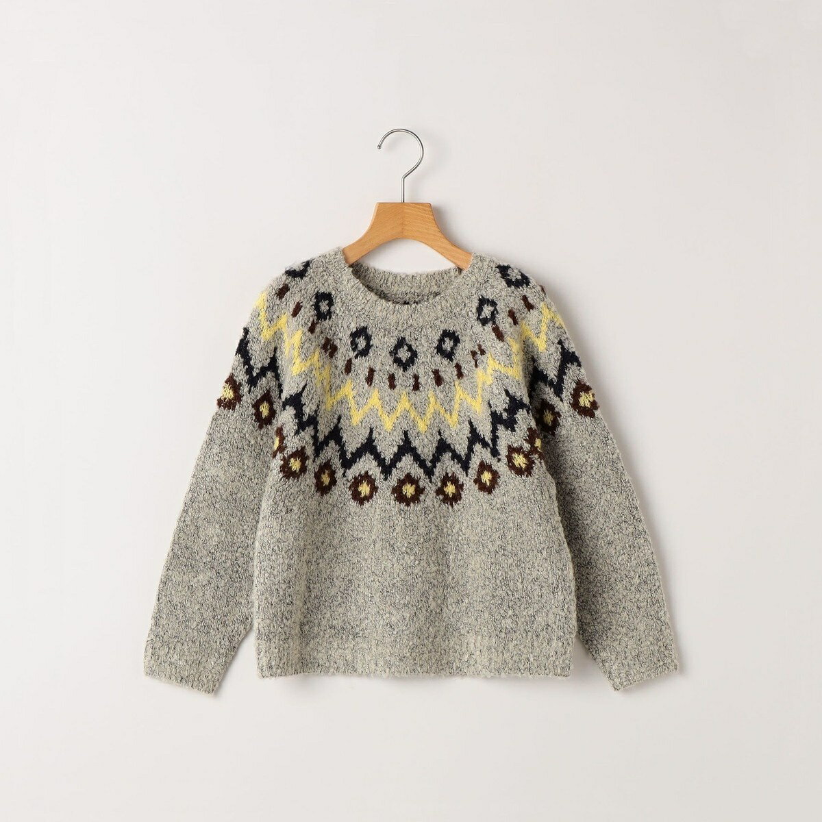SHIPS KIDS:80～90cm /〈洗濯機可能〉フェアアイル柄 ニット／シップス（SHIPS）