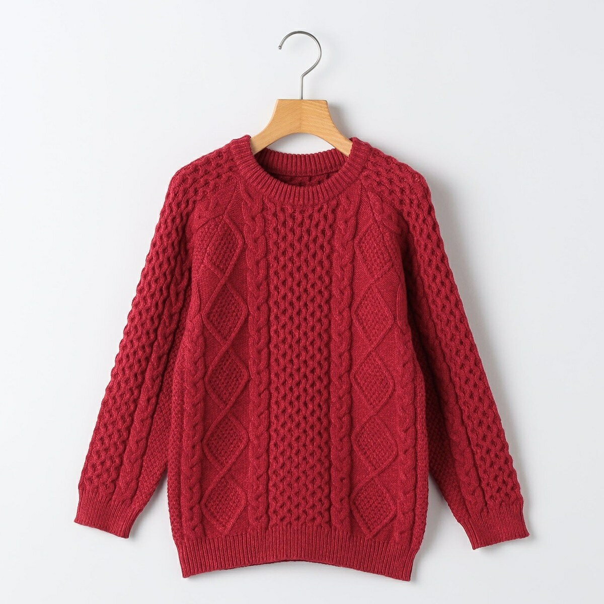 SHIPS KIDS:140～160cm /〈洗濯機可能〉ケーブル ニット／シップス（SHIPS）