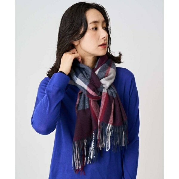 カシミヤタッチ大判チェックストール／ジョルジュ・レッシュ（GEORGES RECH）