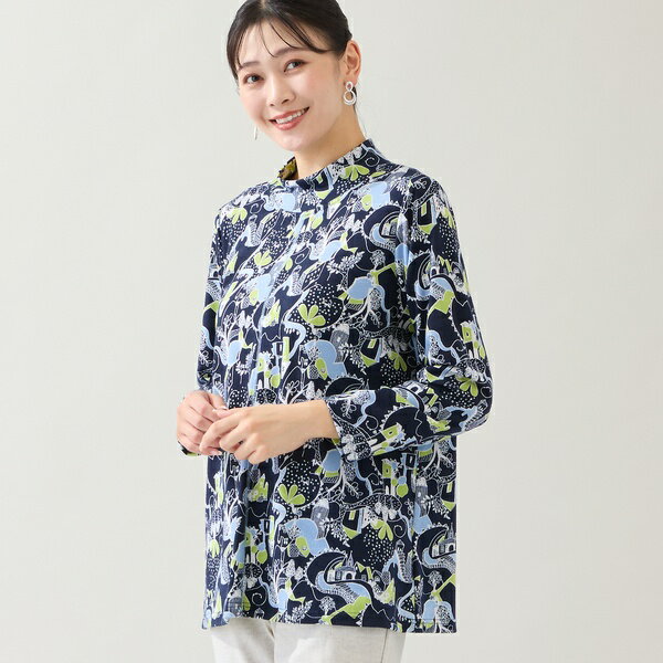 【洗える・日本製・3L/4Lサイズあり】メルヘンタウン柄カットソー/ミゼール(missel)