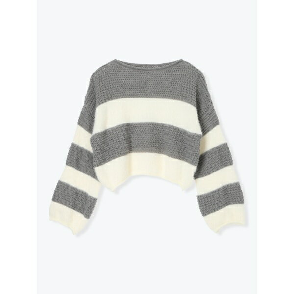 シャギーボーダーショート丈ニットプルオーバー／ルディックパーク（Ludic Park）