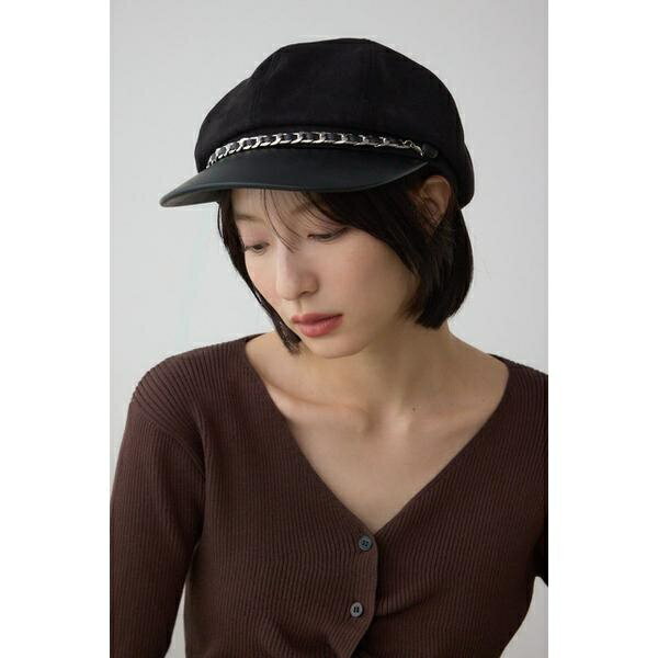 フェイクレザーチェーンキャスケッ