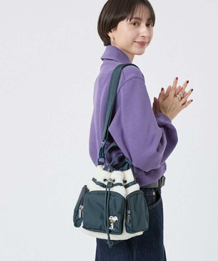 スヌーピー柄　ボタニカル レスポートサック ショルダーバッグ LeSportsac×PEANUTS】MINI DUFFEL CROSSBODY｜ショルダーバッグ/斜め
