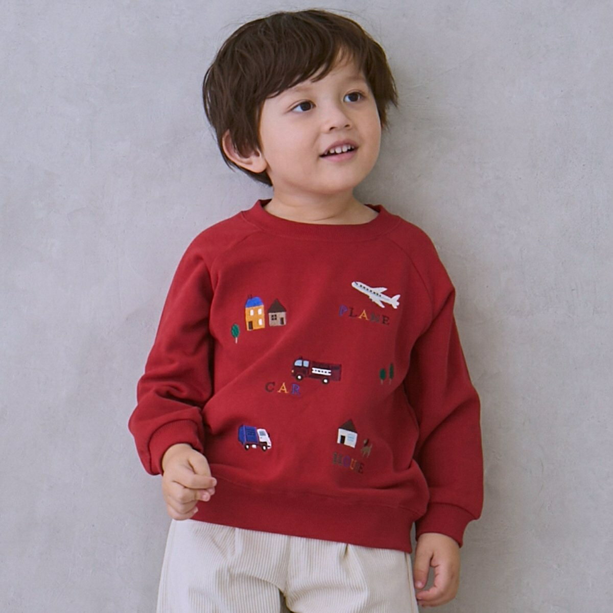 働く車刺しゅうトレーナー／プティマイン（petit main）