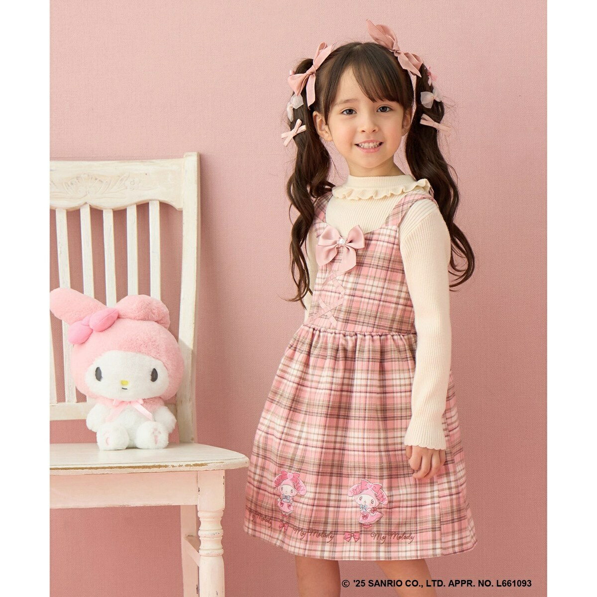 【マイメロディ＆クロミ×ANY KIDS】チェック ジャンパースカート／エニィ（ANY）のサムネイル