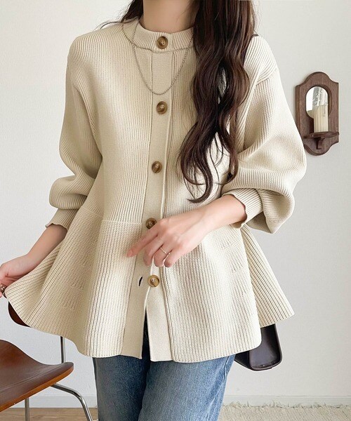 【2025AW新作】着るだけでメリハリ美人♪シーンで選べる2way仕様。ペプラムニットカーディガン／クラシカルエルフ（Classical Elf）