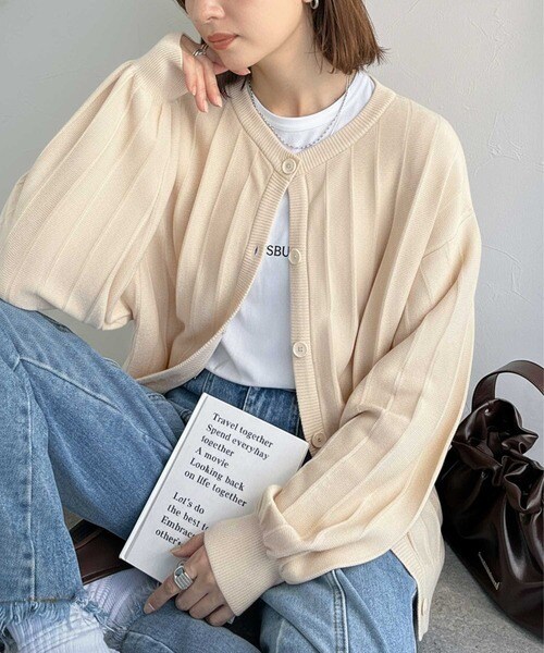 【2025AW新作】羽織るだけでサマになる、ゆるっと美シルエット。タック編みカーディガン（長袖）／クラシカルエルフ（Classical Elf）