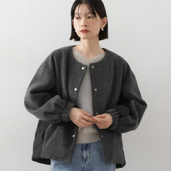 樂天商城 - 前後で印象が変わる ドッキングノーカラージャケット／ザ ショップ ティーケー（THE SHOP TK）