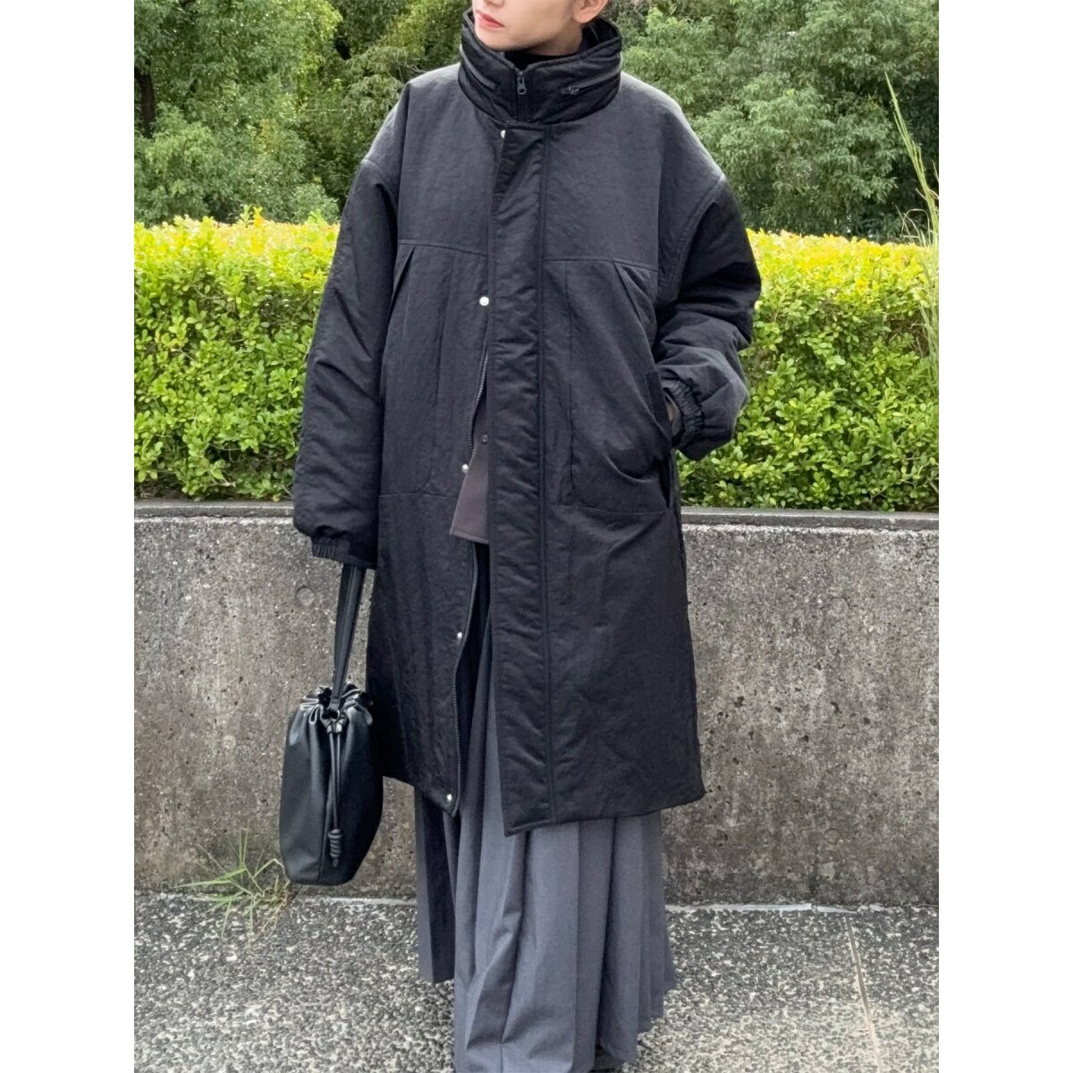 ドロー 撥水ナイロン ビックシルエット 中綿コート／ドロー（DRAW）