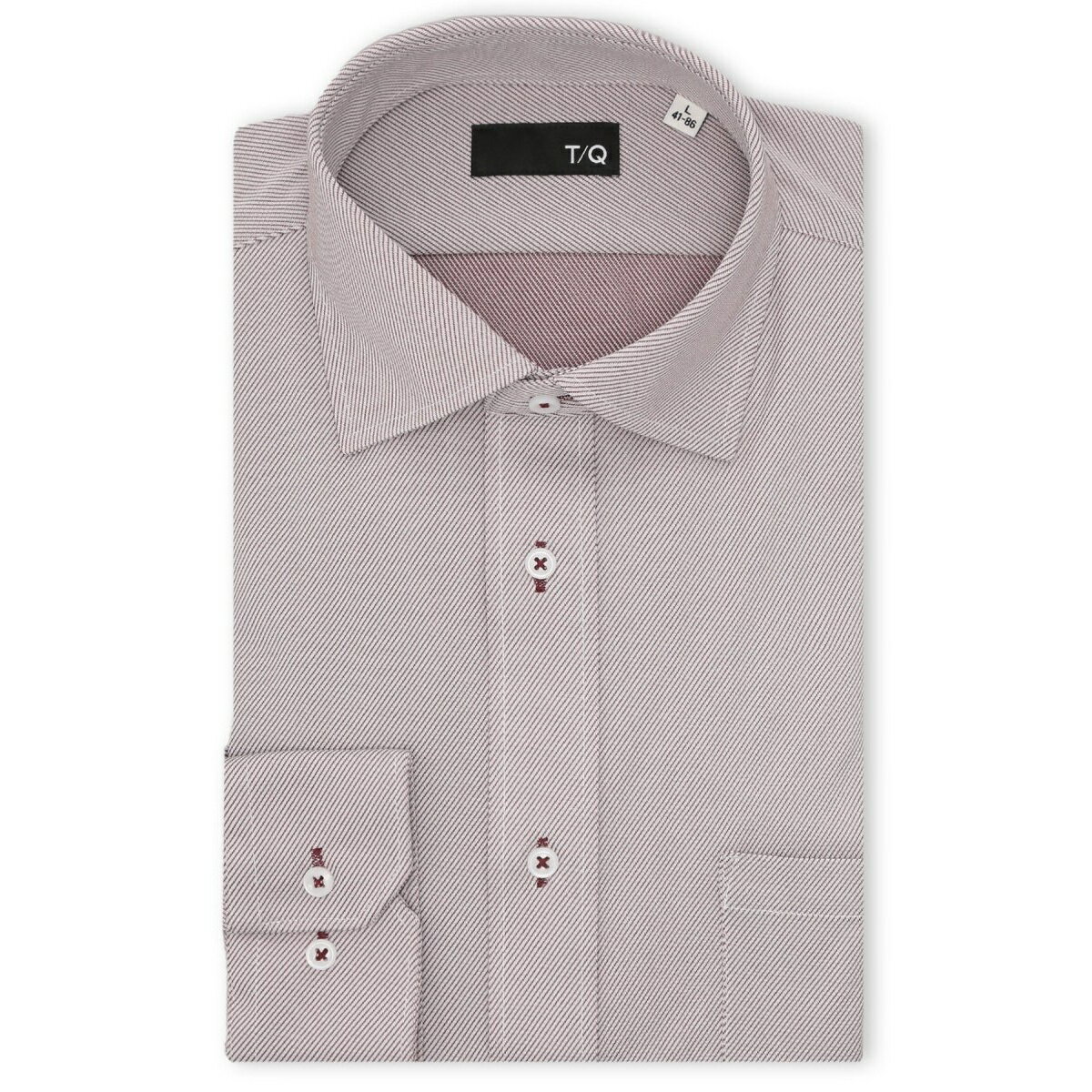 【ノンアイロン ストレッチ 吸水速乾】タカキュー ワイドカラー ビジネスドレス長袖ニットシャツ／タカキュー（TAKA-Q）