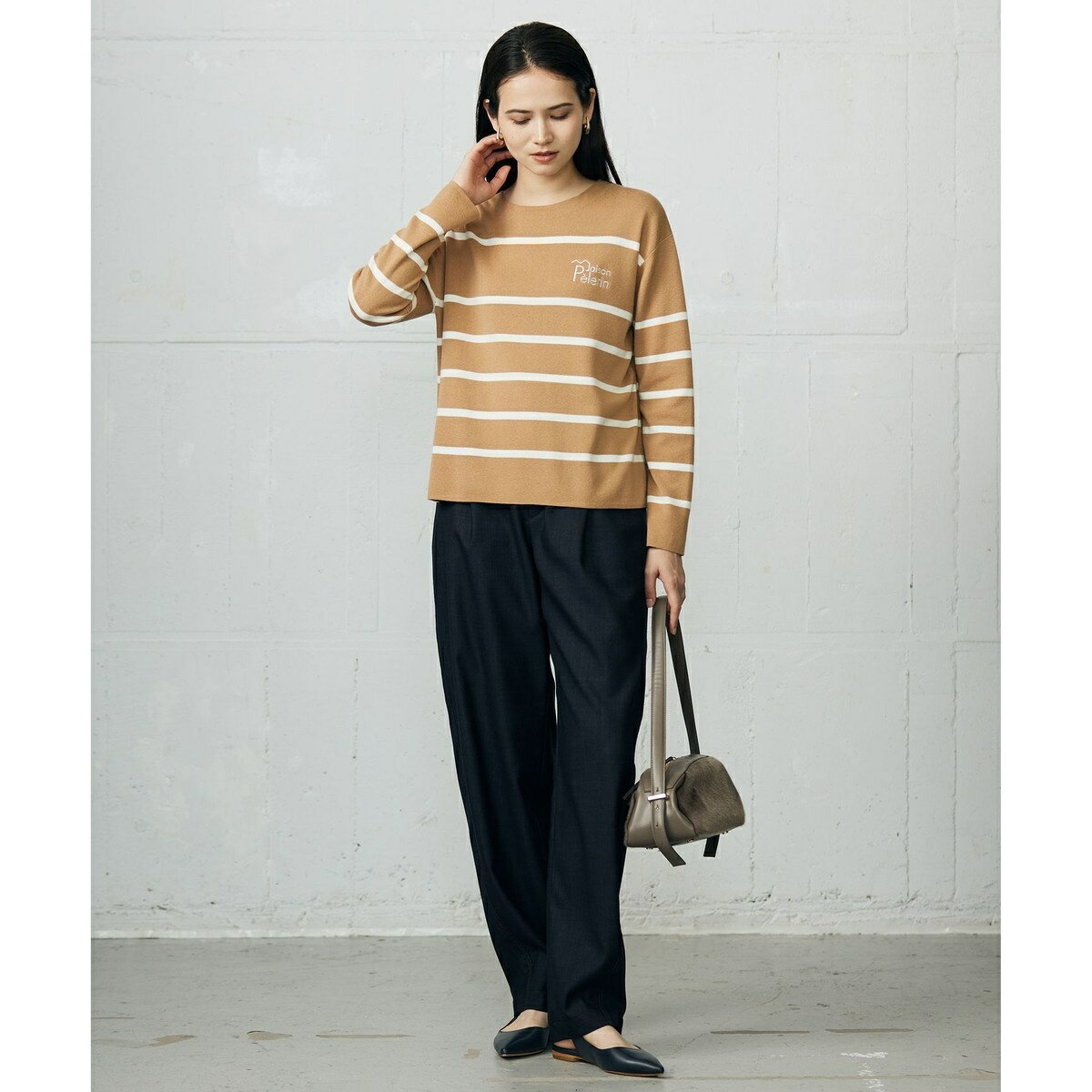 丸井（マルイ）楽天市場店のコットンウールハイゲージボーダー ニット／自由区（JIYU-KU）｜アングル2