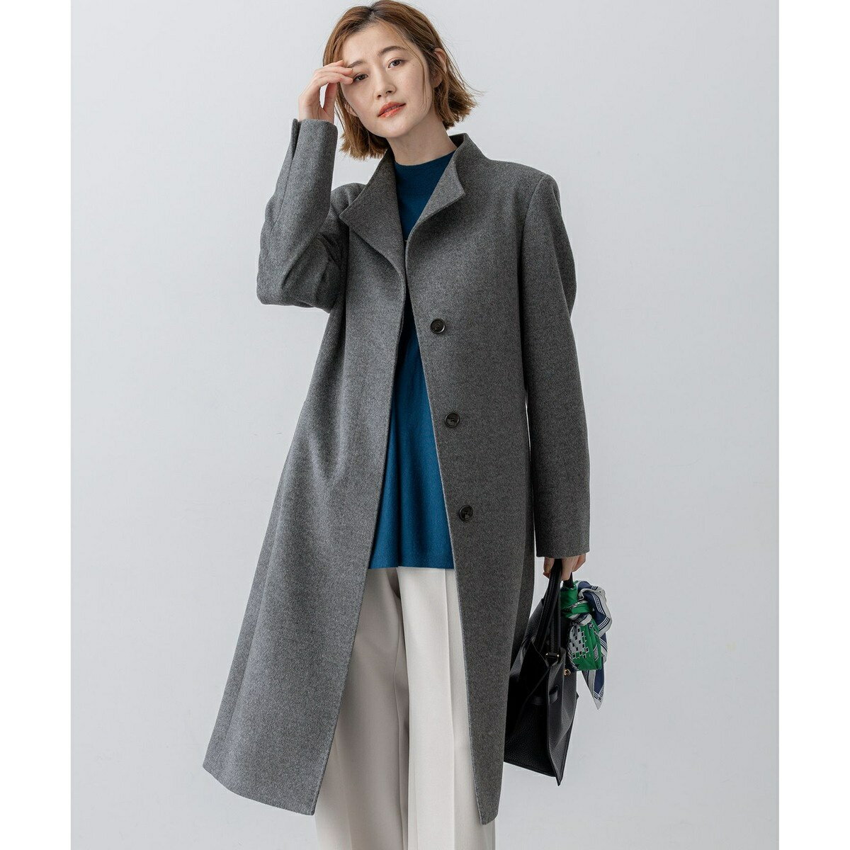 ウールカシミヤビーバー スタンドカラー コート／23区（23KU）のサムネイル